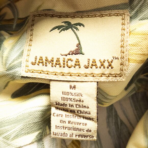 Jamaica Jaxx Men’s Button Front Shirt Yellow Green Size XL Hawaiian Jamaican - Picture 8 of 8